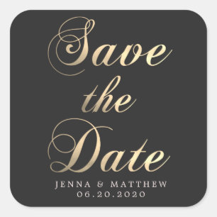 Gold Calligraphy Enregistrer le sticker de date