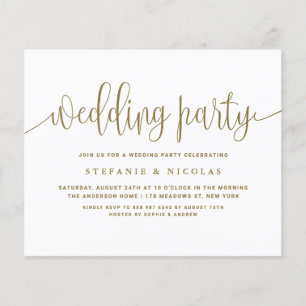 Gold Calligraphy Mariage Fête Invitation