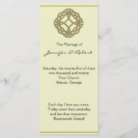 Gold Celtic Eternity Knot Wedding Programme