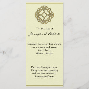 Gold Celtic Eternity Knot Wedding Programme
