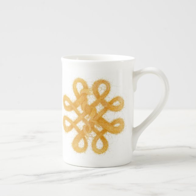 GOLD CELTIC KNOT Bone China Mug (Droite)