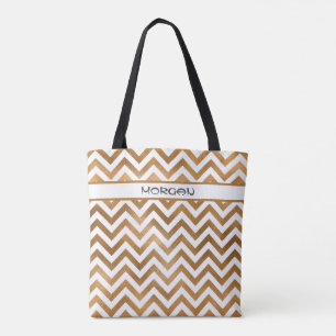 Gold Chevron Motif Sac fourre-tout personnalisé ✨