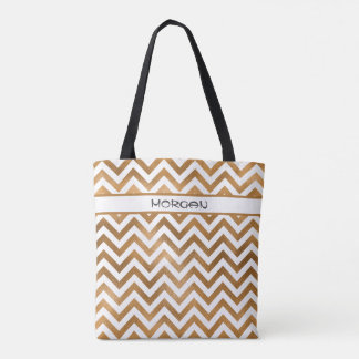 Gold Chevron Motif Sac fourre-tout personnalisé ✨