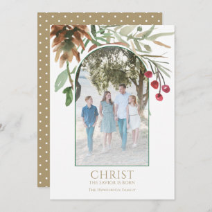 Gold Christ est né Carte de Noël religieuse