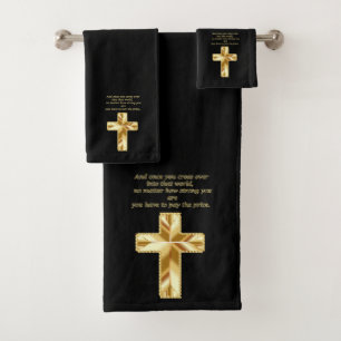Gold Christian Crucifix Cross avec un dicton drôle