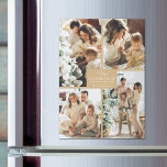 Gold Christmas 4 Photo Collage Cartes magnétiques<br><div class="desc">Ces cartes de fin de année magnétiques présentent vos photos préférées et sont personnalisés avec votre nom de famille et l'accueil Joyeux Noël et Bonne Année en lettrage chic sur or. PLUS de designs et de couleurs dans notre collection.</div>