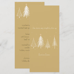 Gold Christmas Menu Elegant Holiday