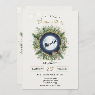 Gold Christmas Party Invitation | Editable Friends