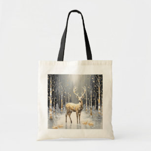 Gold Christmas Reindeer Sac fourre-tout de vacance