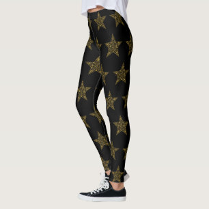 Gold Christmas Star Leggings