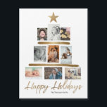 Gold Christmas Tree Photo Collage Joyeux jours fér<br><div class="desc">Trouvez-vous que vous avez beaucoup de photos que vous souhaitez partager ? Noël est un grand moment pour rester connecté. Partagez jusqu'à 9 de vos belles photos de famille avec ce collage d'arbre de Noël. Doté d'un effet d'impression d'or faux pour le libellé étoile, guirlande et "Joyeux Fêtes". Personnalisez cette...</div>