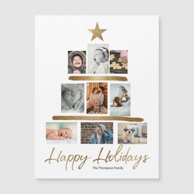 Gold Christmas Tree Photo Collage Joyeux jours fér (Devant)