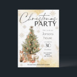 Gold Christmas Tree Winter Party Invitation<br><div class="desc">Gold Christmas Tree Winter Party Invitation fait partie de la collection Christmas Party. Ce produit contient un arbre de Noël vert,  des cadeaux et du renard. Fait principalement dans les couleurs vert et or avec des polices d'écriture. Explorez d'autres produits correspondants dans notre magasin.</div>