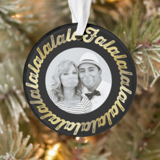Gold Circle Falalalala Bold Script photo Noël