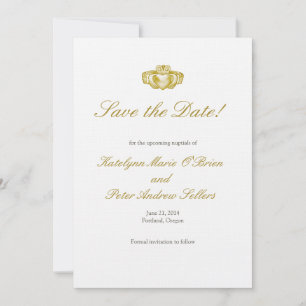 Gold Claddagh Ring Enregistrer la carte de date