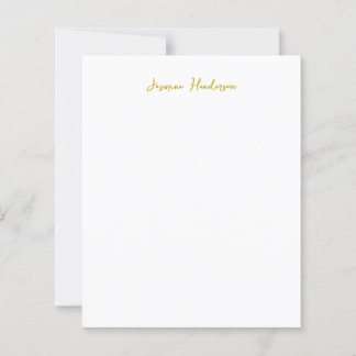 Gold Color Calligraphie moderne Nom propre feuille
