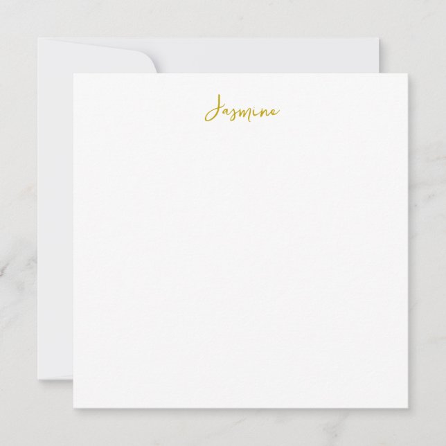 Gold Color Calligraphy Professional Nom Carte Plat (Devant)