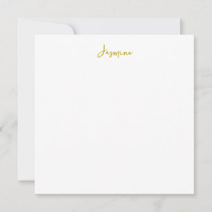 Gold Color Calligraphy Professional Nom Carte Plat