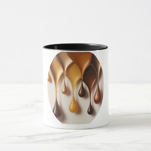 Gold Colors in Motion – Design Abstrait Doré Mug (Centre)