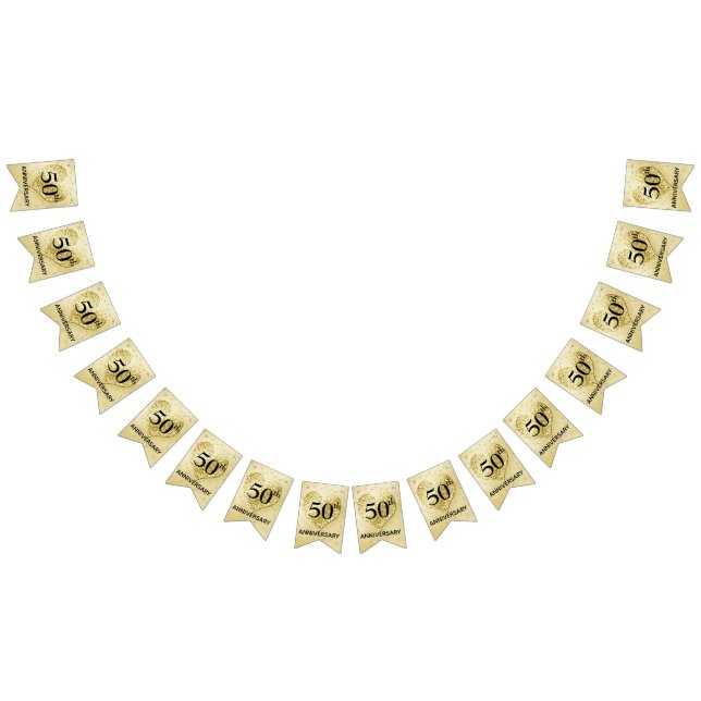 Gold Confetti - Bannière du 50e anniversaire de Ma (Tout)