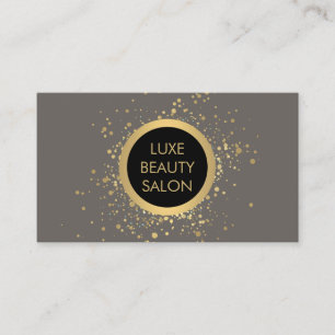 Gold Confetti Cercle Carte de visite gris