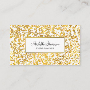 Gold Confetti Event Planner Cartes de visite