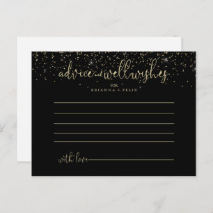 Gold Confetti Fancy Script Mariage carte conseil