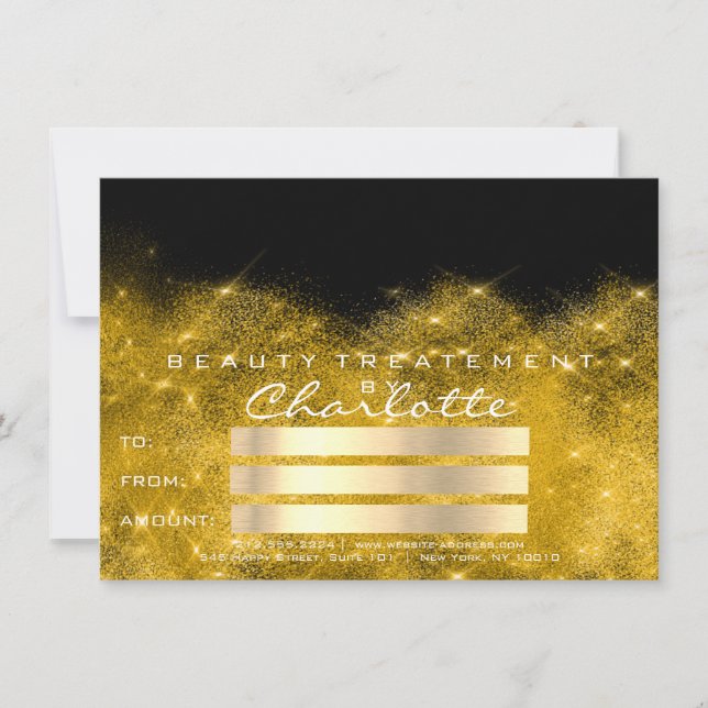 Gold Confetti Parties scintillant Beaty Salon Cert (Devant)