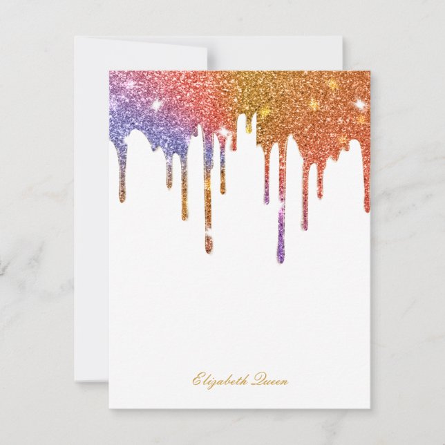 Gold Confetti Parties scintillant Invitation Papie (Devant)