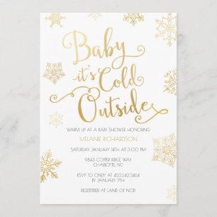 Gold & Coral Baby c'est froid Invitation de douche