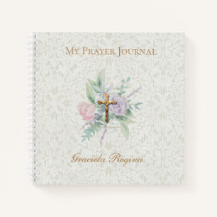 Gold Crucifix Fleurs Prières Journal
