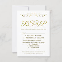 Gold Curly Filigree Bordure élégant mariage RSVP