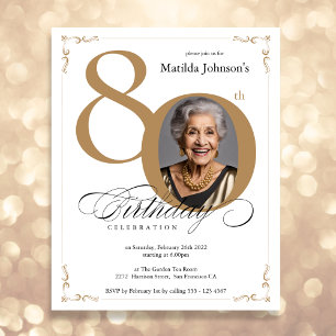 Gold Custom Photo Budget 80e anniversaire Invitati