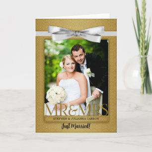 Gold Damask M. et Mme Faire-part de mariage photo