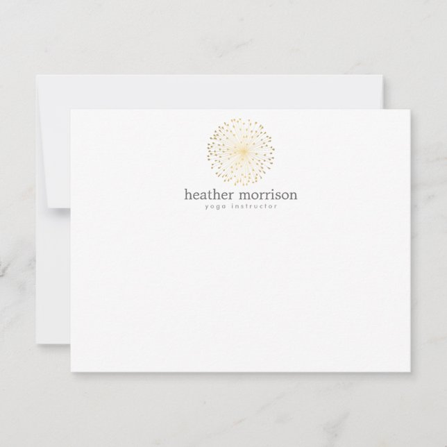 GOLD DANDELION STARBURST LOGO sur Carte pour notes (Devant)