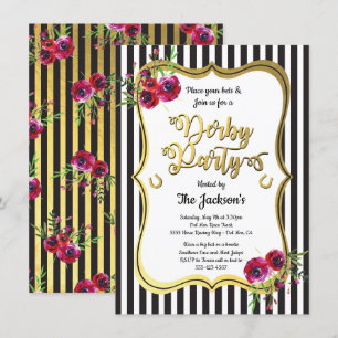 Gold Derby Horse racing Party Invitations