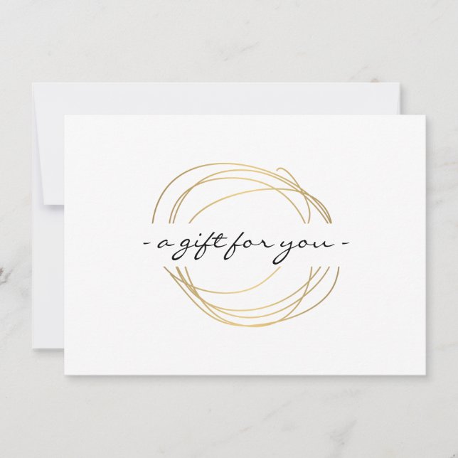 Gold Designer Scribble Certificat cadeau (Devant)