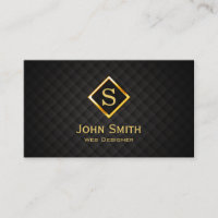 Gold Diamond Monogram Carte de visite Web Design