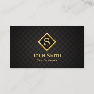 Gold Diamond Monogram Carte de visite Web Design