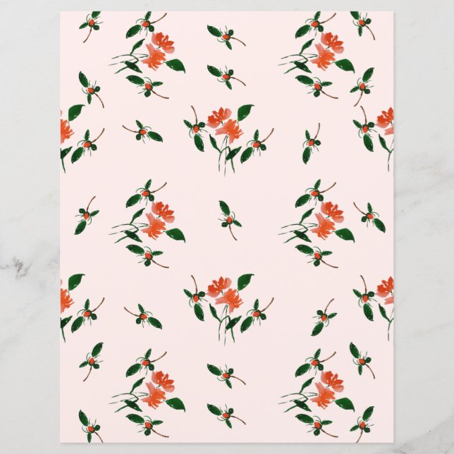 Gold Dots and Hand-Painted Florals Blush Pink (Devant)