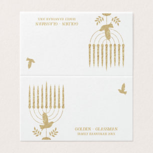 Gold Dove Menorah Hannukah Place Carte de siège