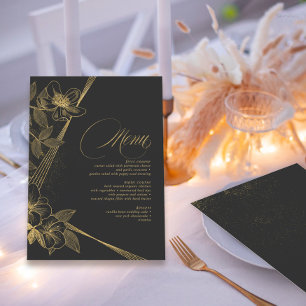 Gold Dust & Outlines Menu Mariage Blk/Gld ID835