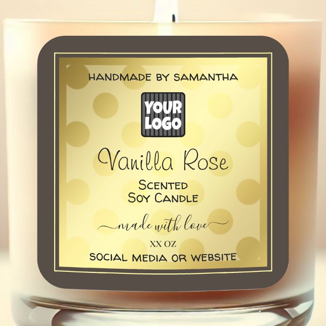 Gold Effet Logo personnalisé Étiquettes d'emballag (Créateur téléchargé)