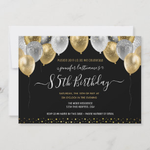 Gold et Black Invitation du 85e anniversaire