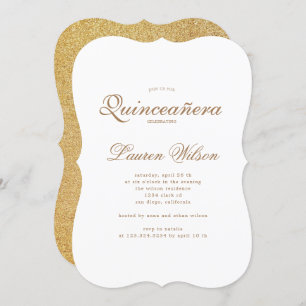 Gold et parties scintillant Quinceanera Invitation