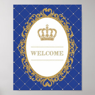 Gold et Royal Blue Baby Prince King Affiche de bie