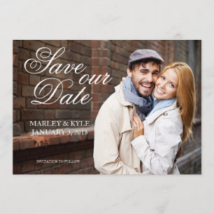 Gold et Script Modern Enregistrer la carte Date