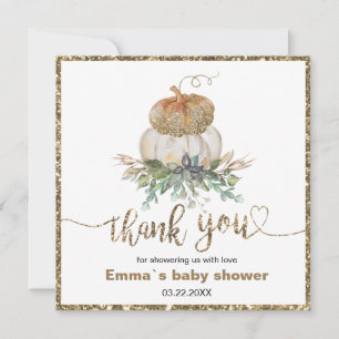 Gold et White Citrouille Fall merci