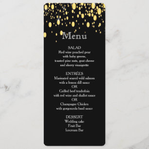 Gold, Faux Foil Bubbles, Style, Menu Personnalisé