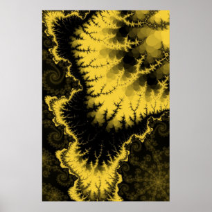 Gold Feathered Star Poster